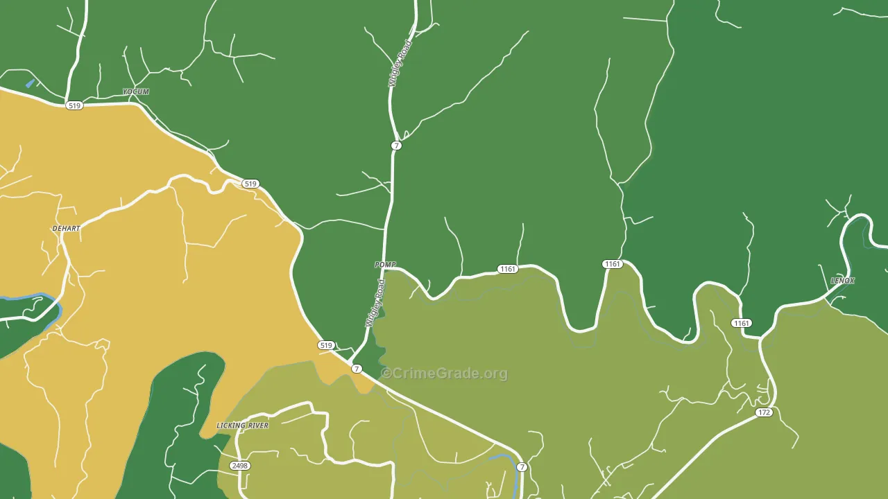 Pomp, KY Map of Vehicle Theft Rates