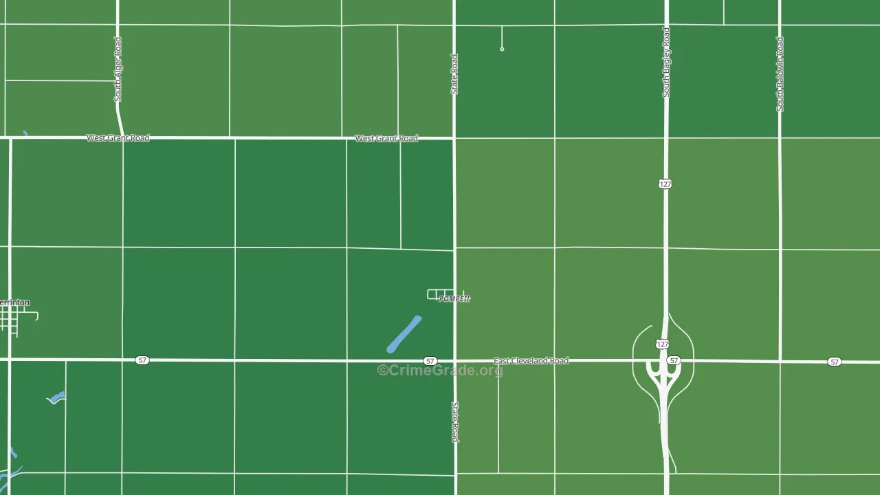 Pompeii, MI Map of Vehicle Theft Rates