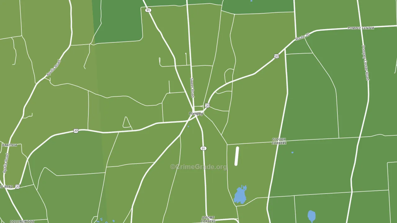 Pompey, NY Map of Vehicle Theft Rates