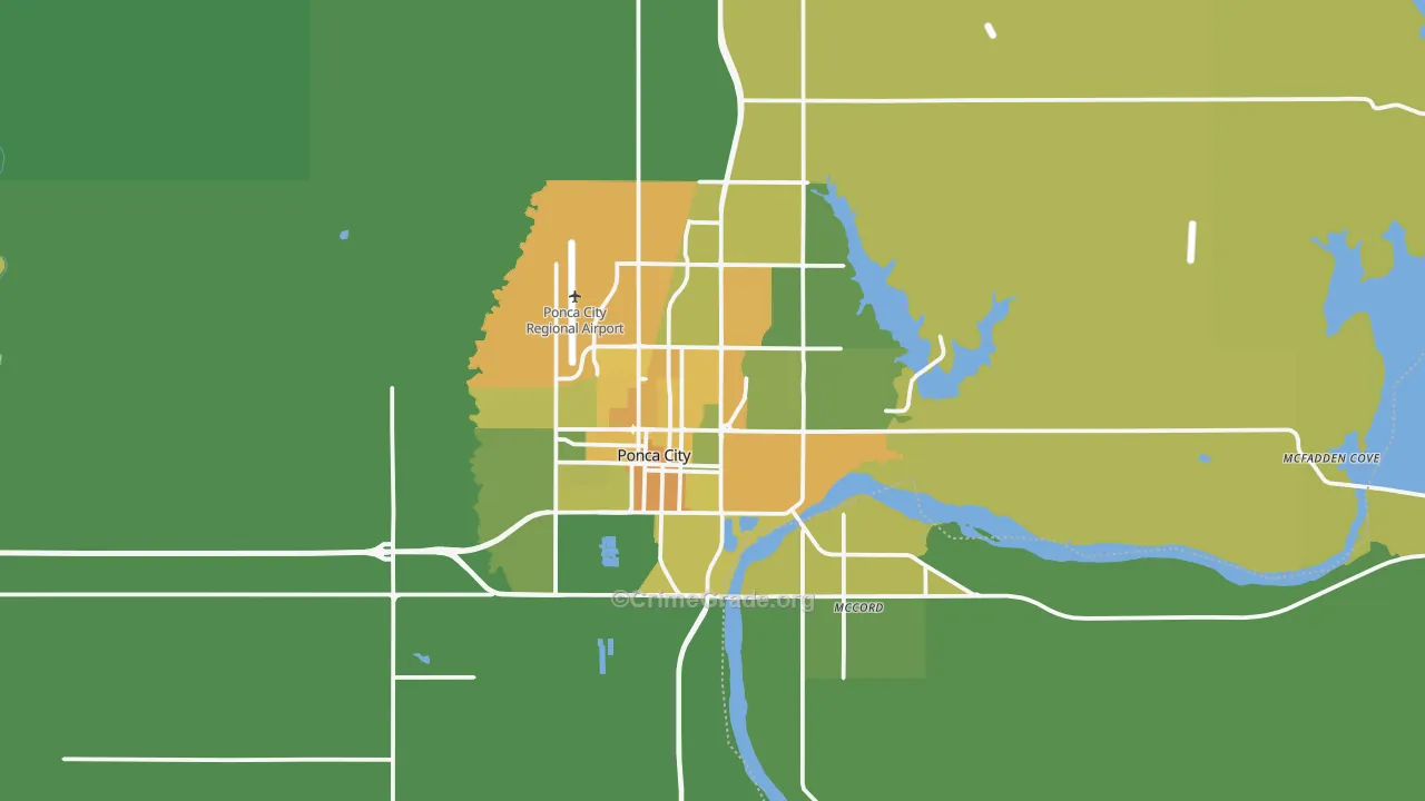 Ponca City, OK Map of Vehicle Theft Rates