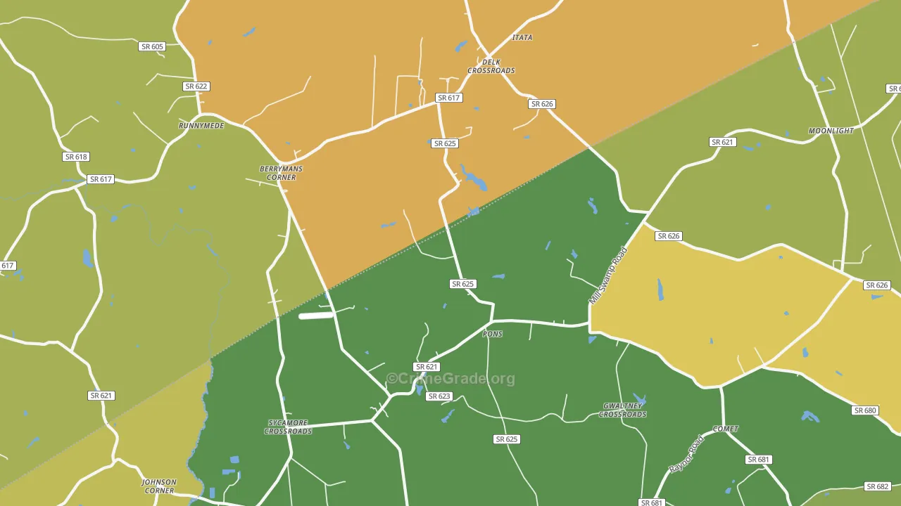 Pons, VA Map of Vehicle Theft Rates