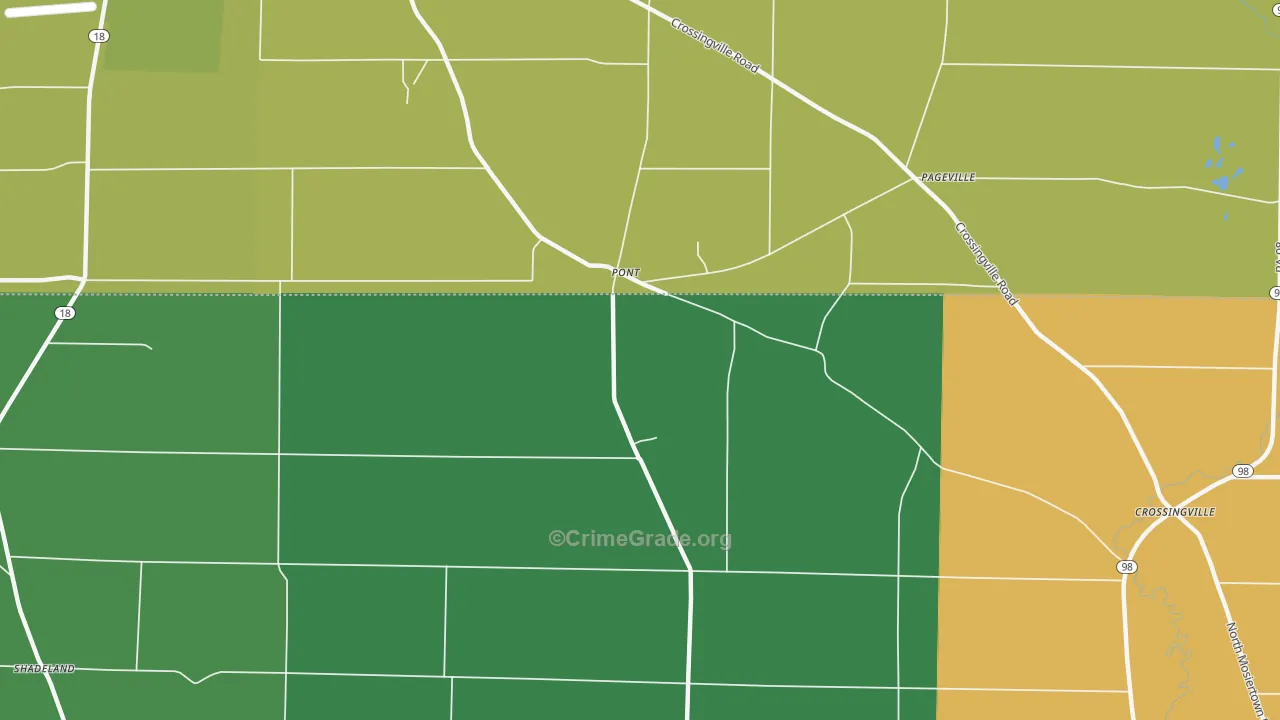 Pont, PA Map of Vehicle Theft Rates
