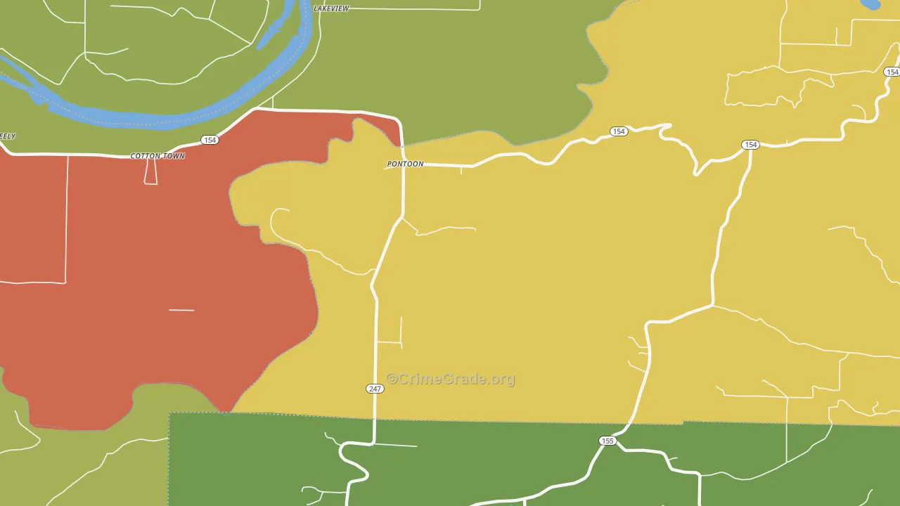 Pontoon, AR Map of Vehicle Theft Rates