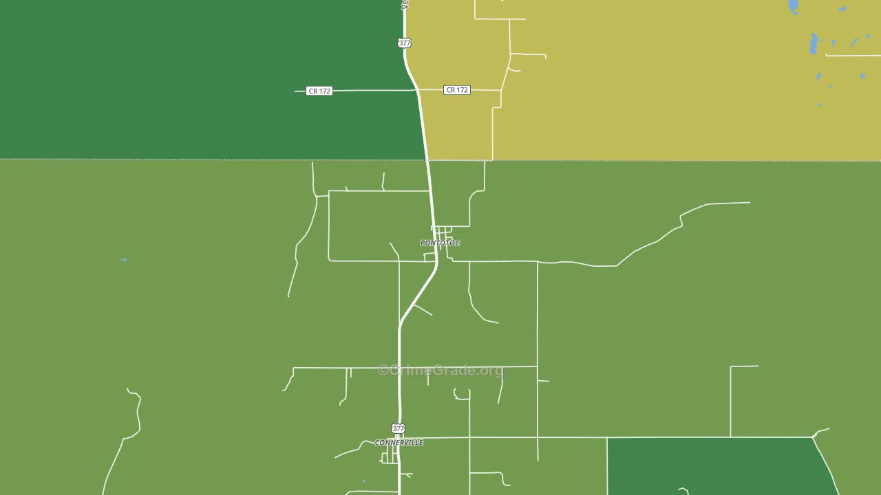 Pontotoc, OK Map of Vehicle Theft Rates