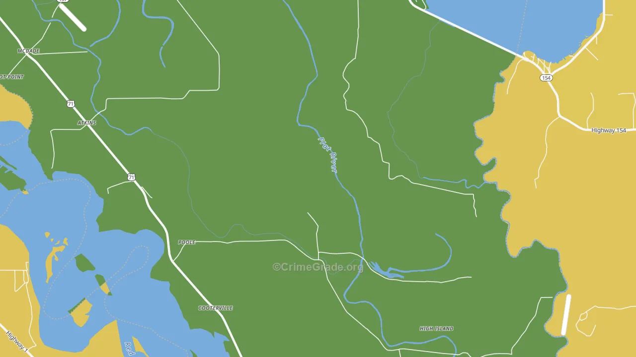 Poole, LA Map of Vehicle Theft Rates