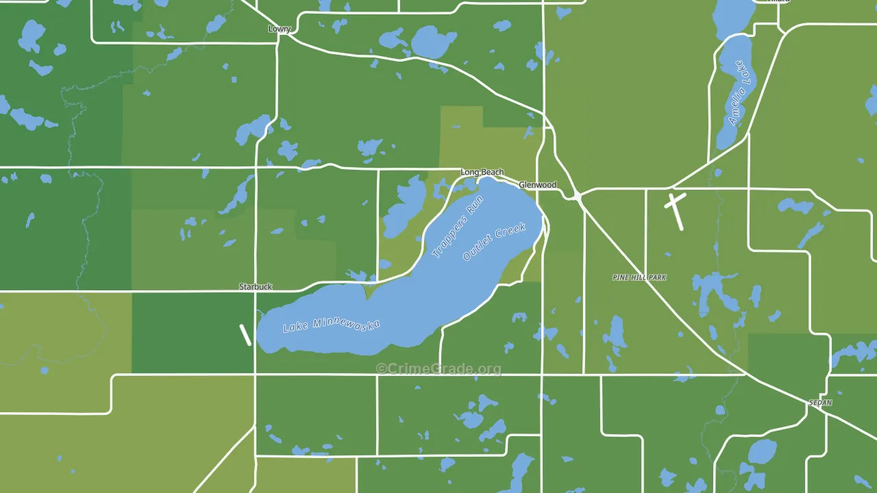 Pope County, MN Map of Vehicle Theft Rates