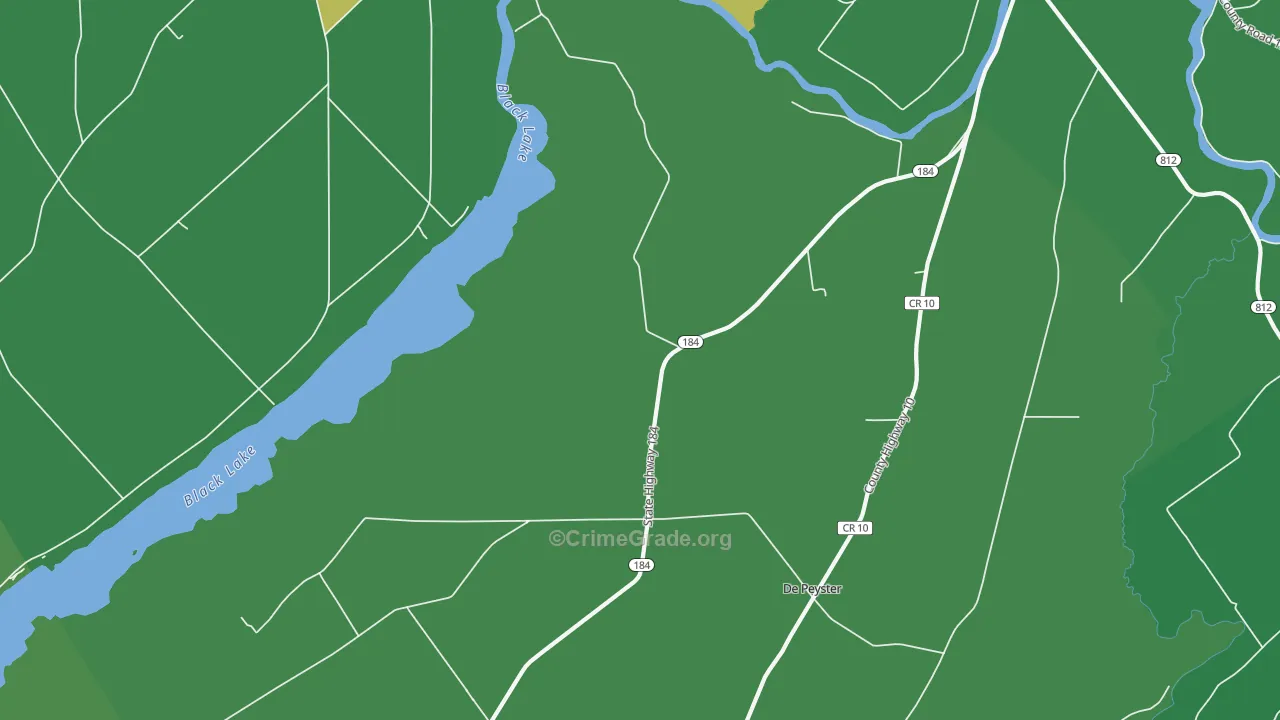 Pope Mills, NY Map of Vehicle Theft Rates