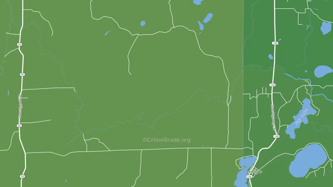 Popple River, WI Map of Vehicle Theft Rates