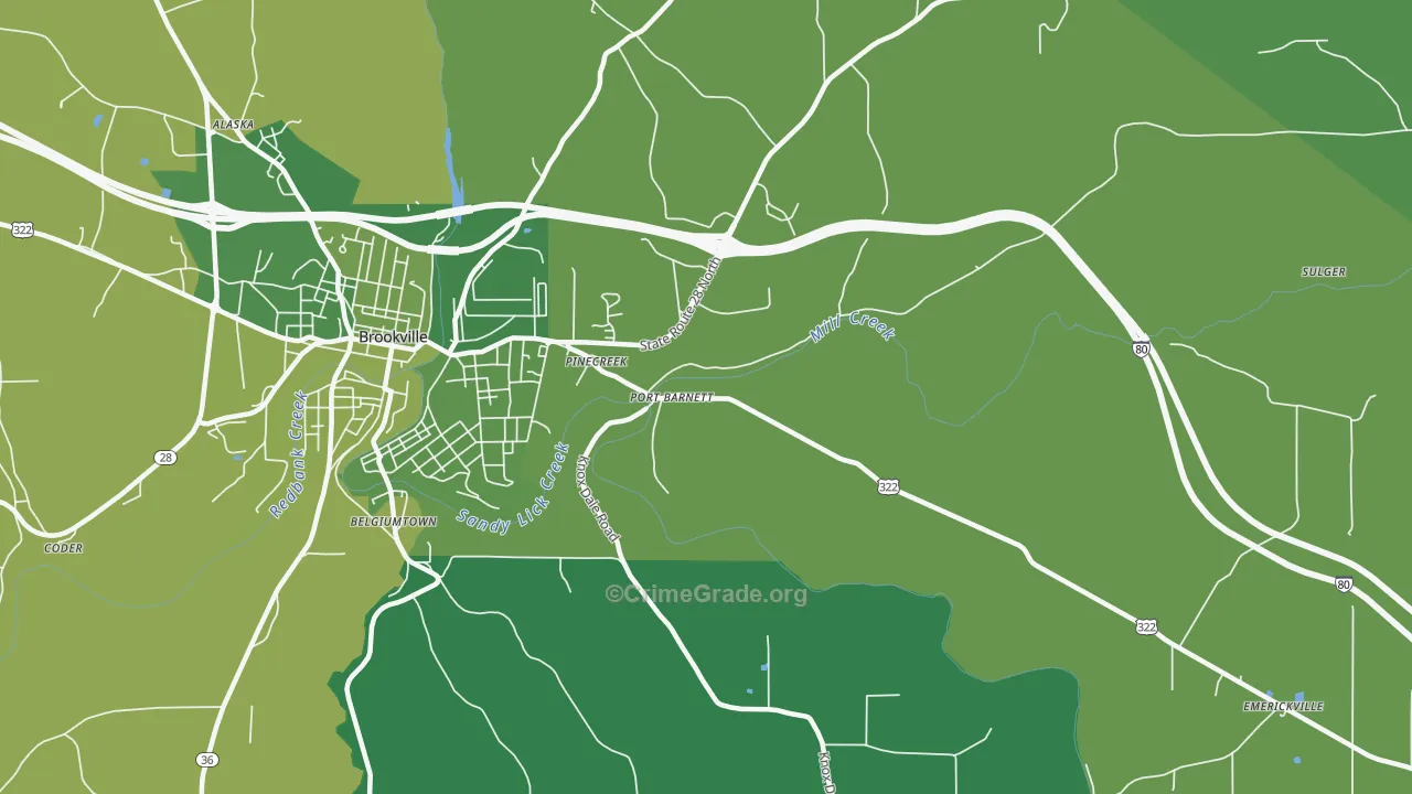 Port Barnett, PA Map of Vehicle Theft Rates
