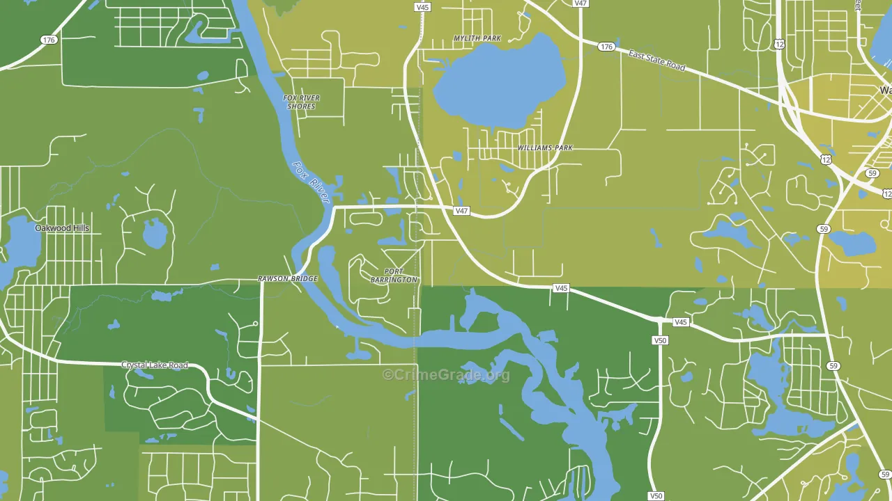 Port Barrington, IL Map of Vehicle Theft Rates