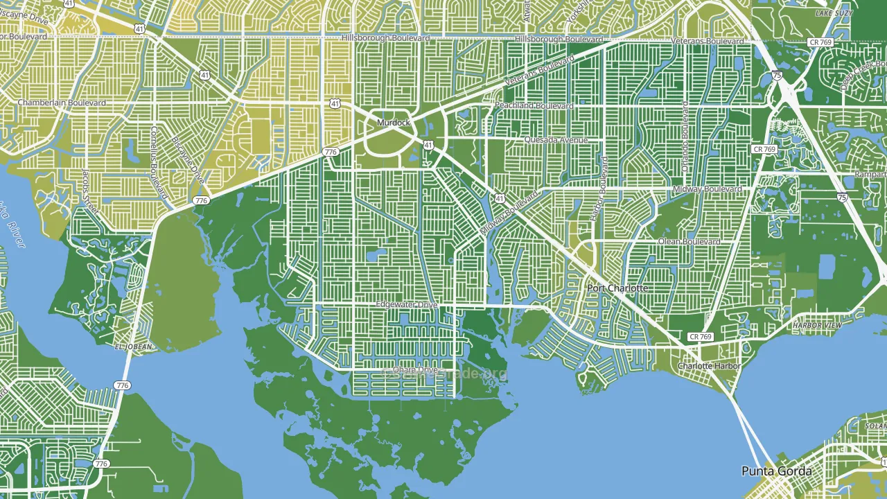 Port Charlotte, FL Map of Vehicle Theft Rates