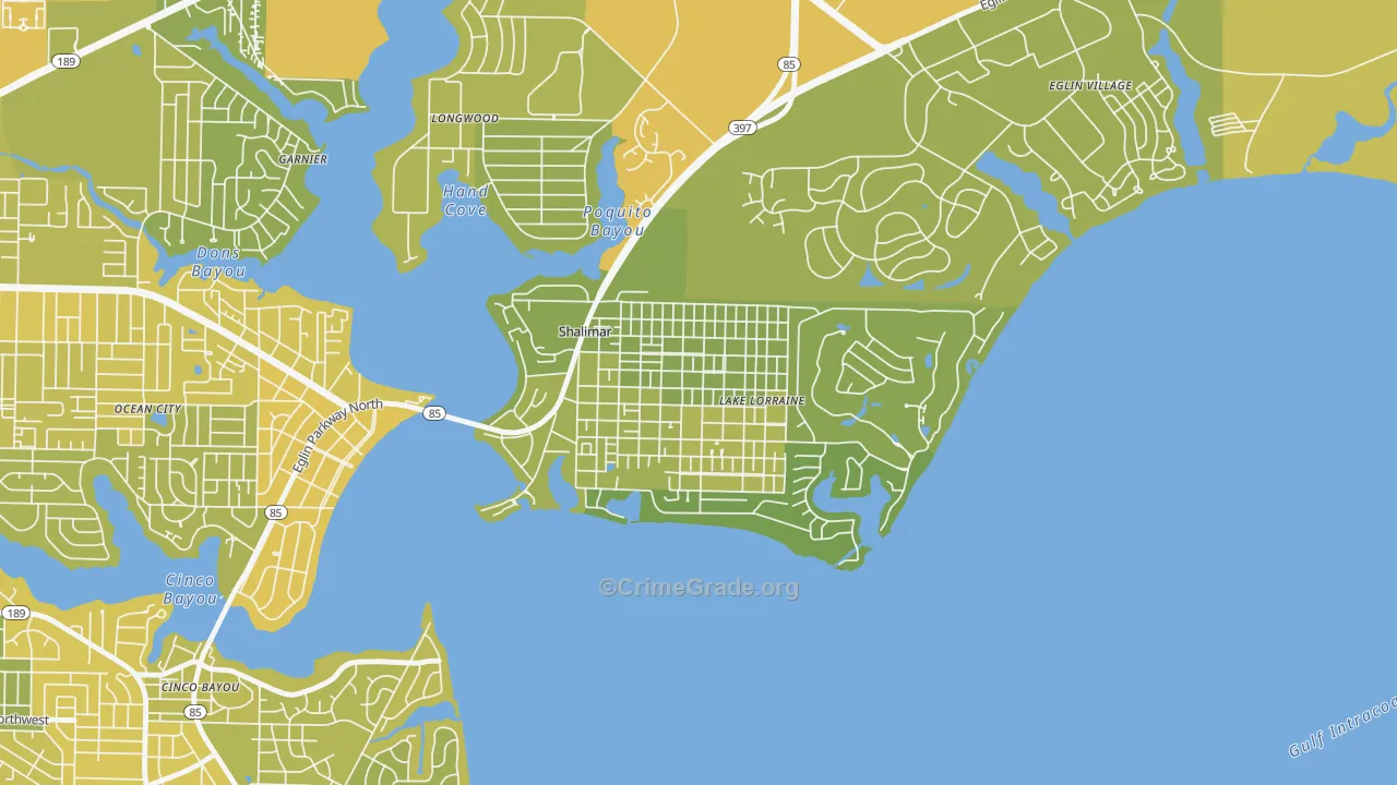 Port Dixie, Lake Lorraine, FL Map of Vehicle Theft Rates