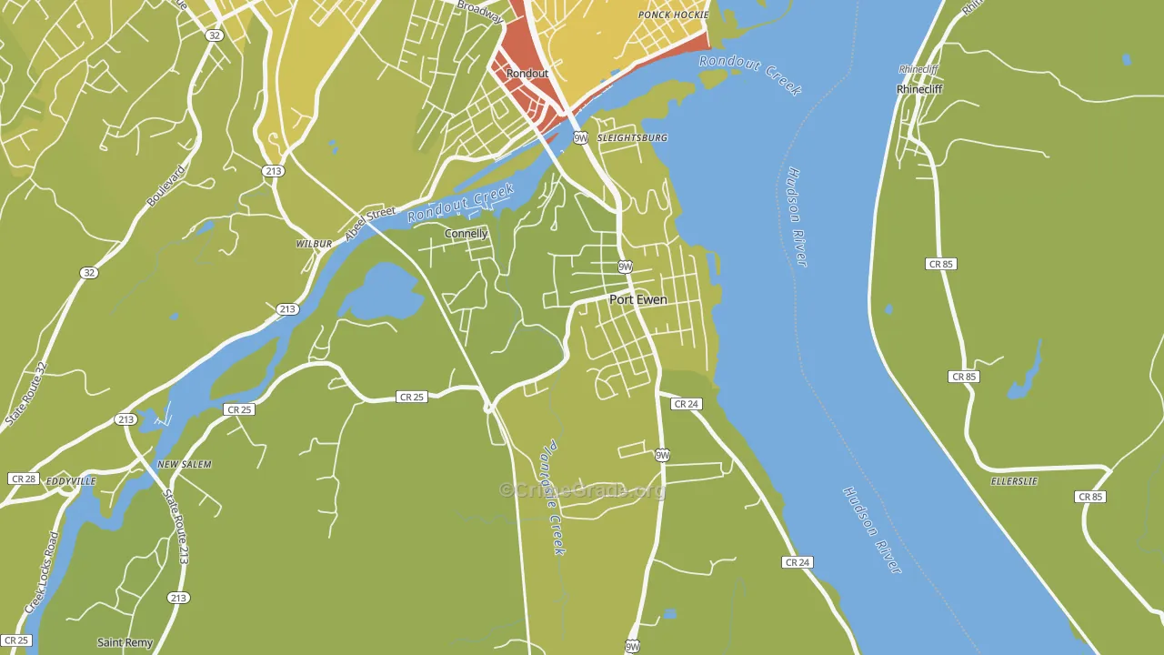 Port Ewen, NY Map of Vehicle Theft Rates