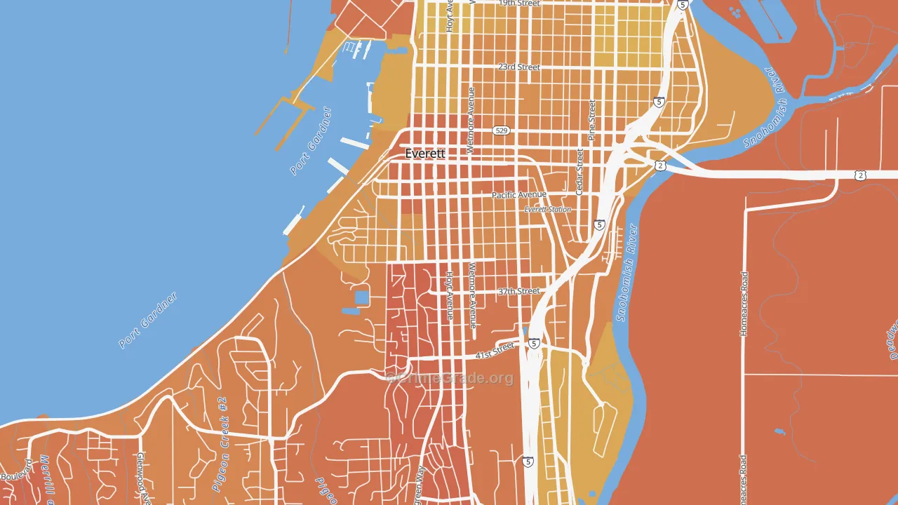 Port Gardner, Everett, WA Map of Vehicle Theft Rates