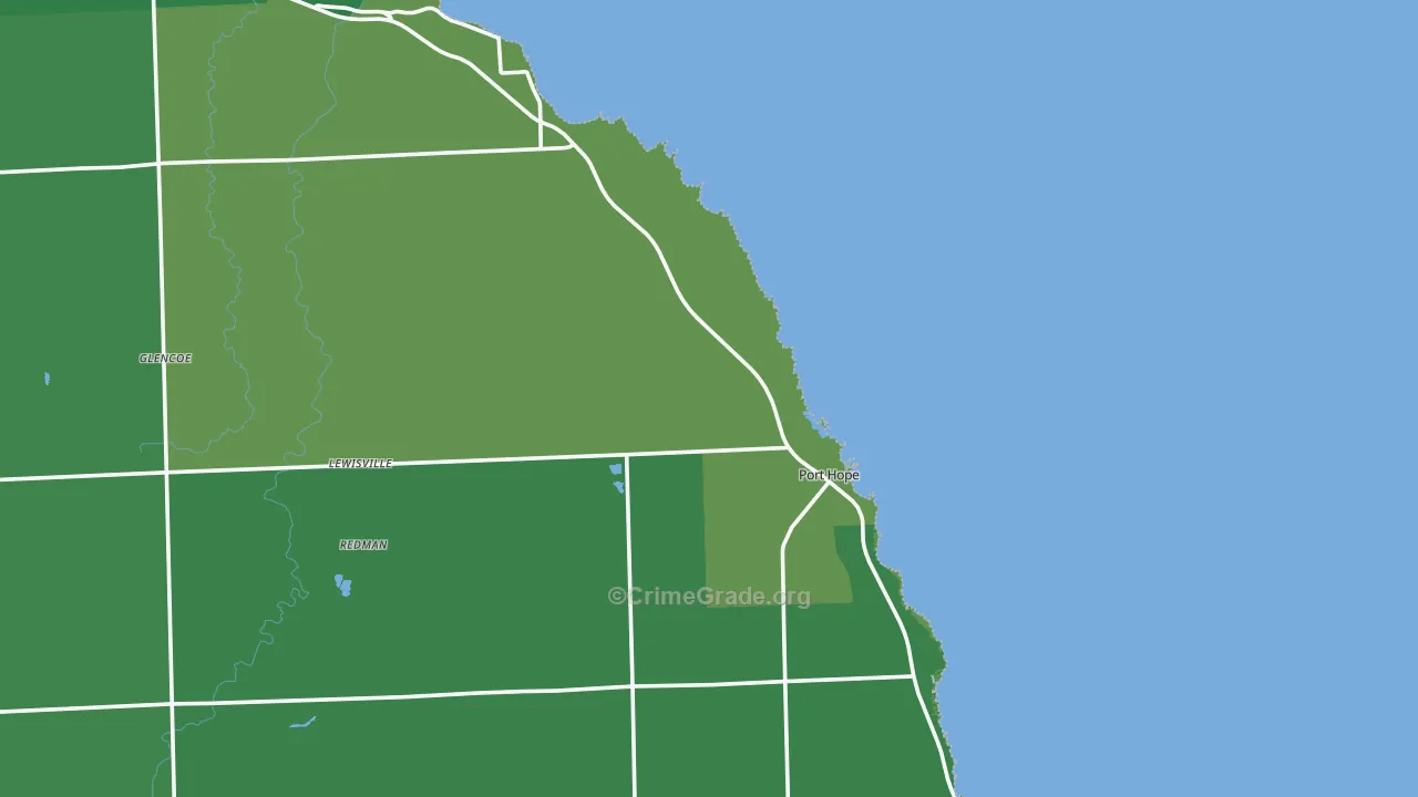 Port Hope, MI Map of Vehicle Theft Rates