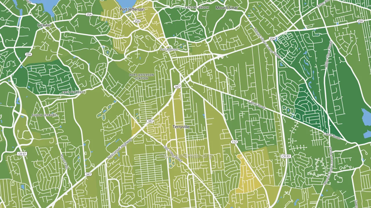 Port Jefferson Station, NY Map of Vehicle Theft Rates