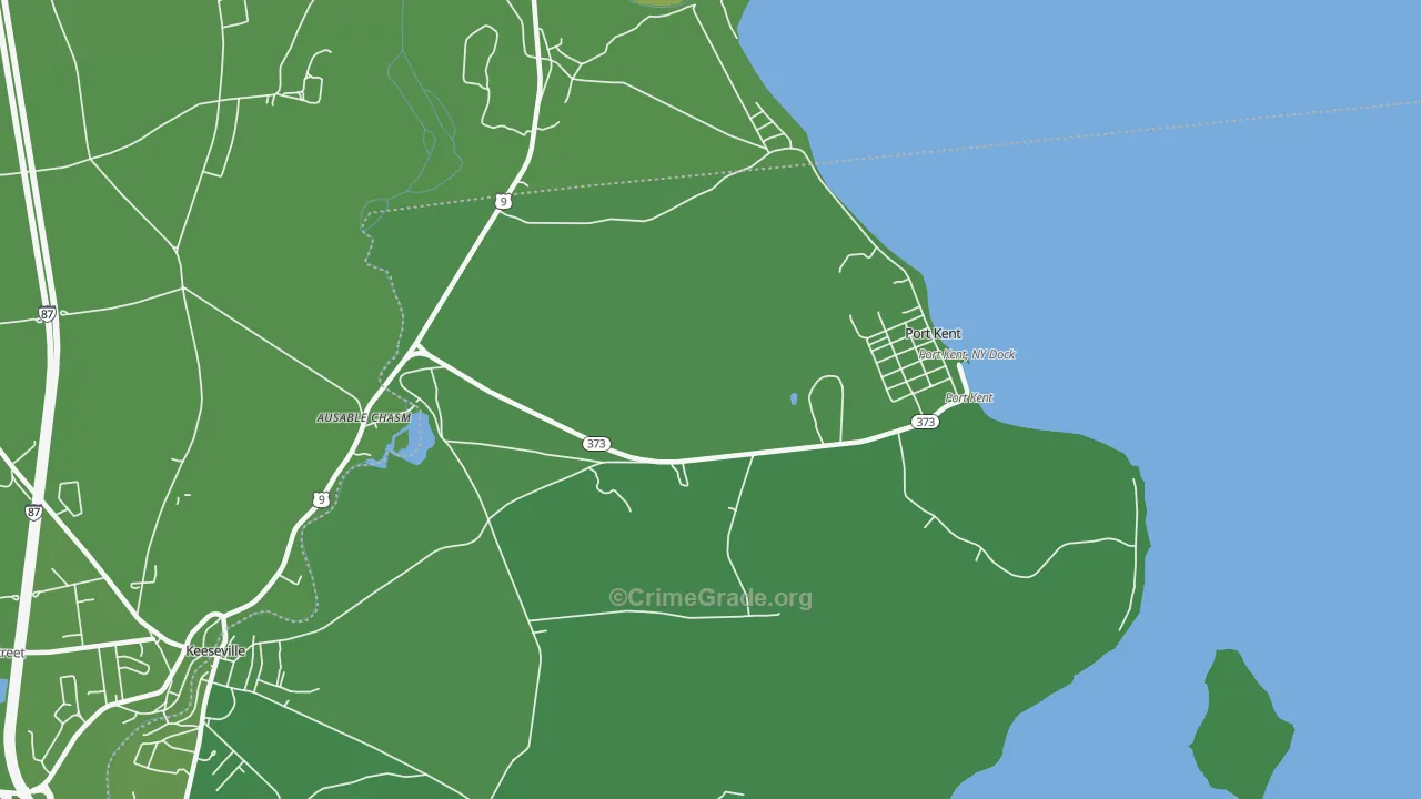 Port Kent, NY Map of Vehicle Theft Rates