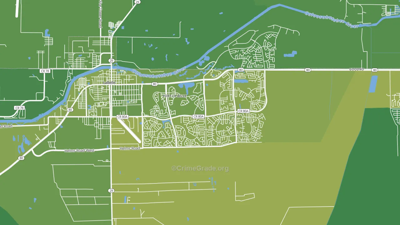 Port Labelle, FL Map of Vehicle Theft Rates