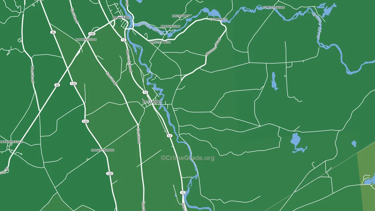 Port Leyden, NY Map of Vehicle Theft Rates