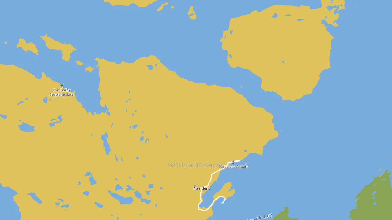 Port Lions, AK Map of Vehicle Theft Rates
