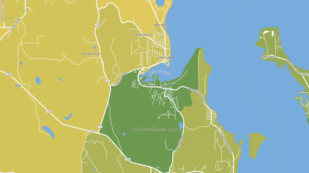 Port Ludlow, WA Map of Vehicle Theft Rates