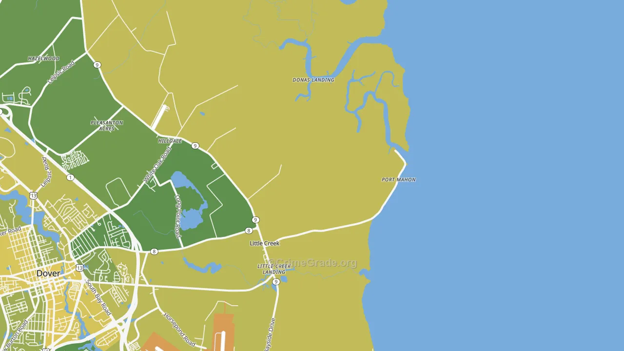 Port Mahon, DE Map of Vehicle Theft Rates