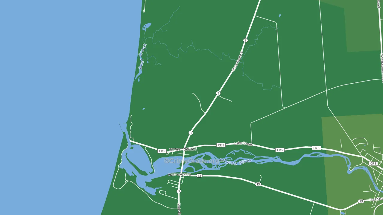 Port Ontario, NY Map of Vehicle Theft Rates