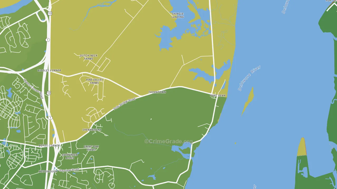 Port Penn, DE Map of Vehicle Theft Rates