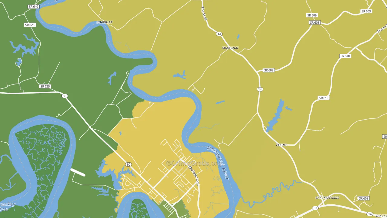 Port Richmond, VA Map of Vehicle Theft Rates