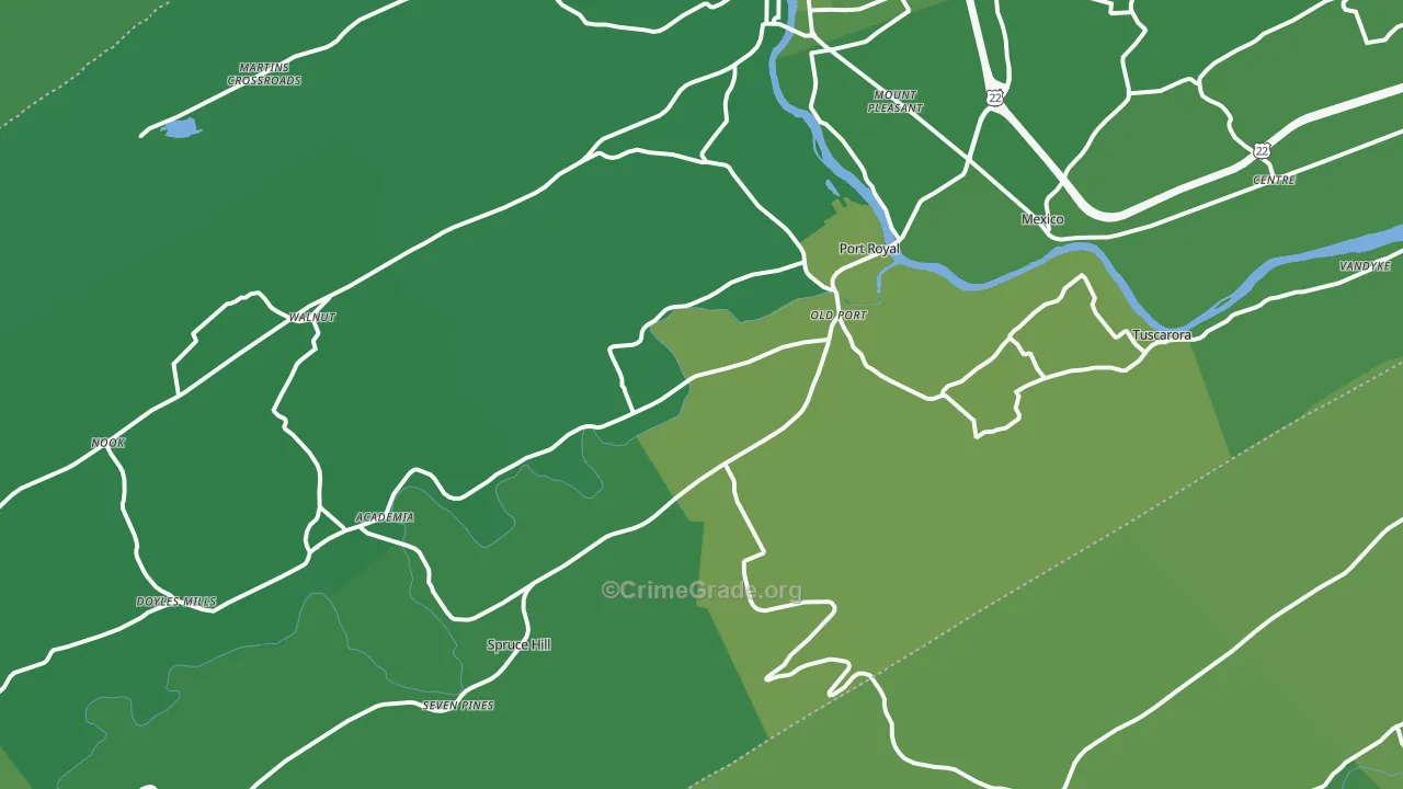 Port Royal, PA Map of Vehicle Theft Rates