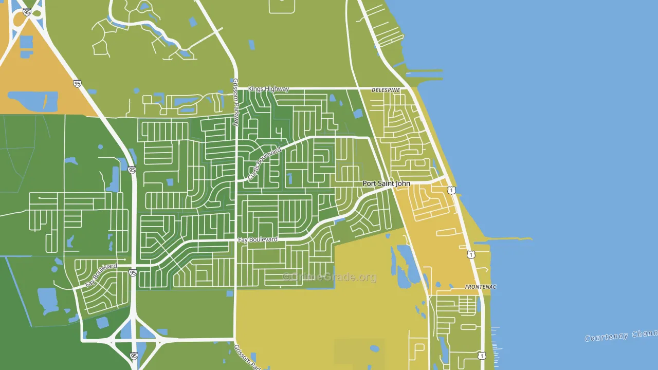 Port St. John, FL Map of Vehicle Theft Rates