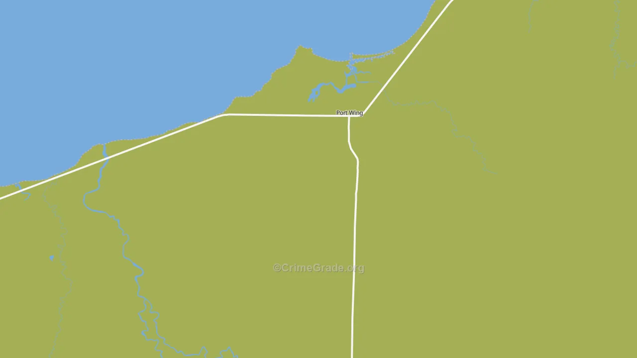 Port Wing, WI Map of Vehicle Theft Rates