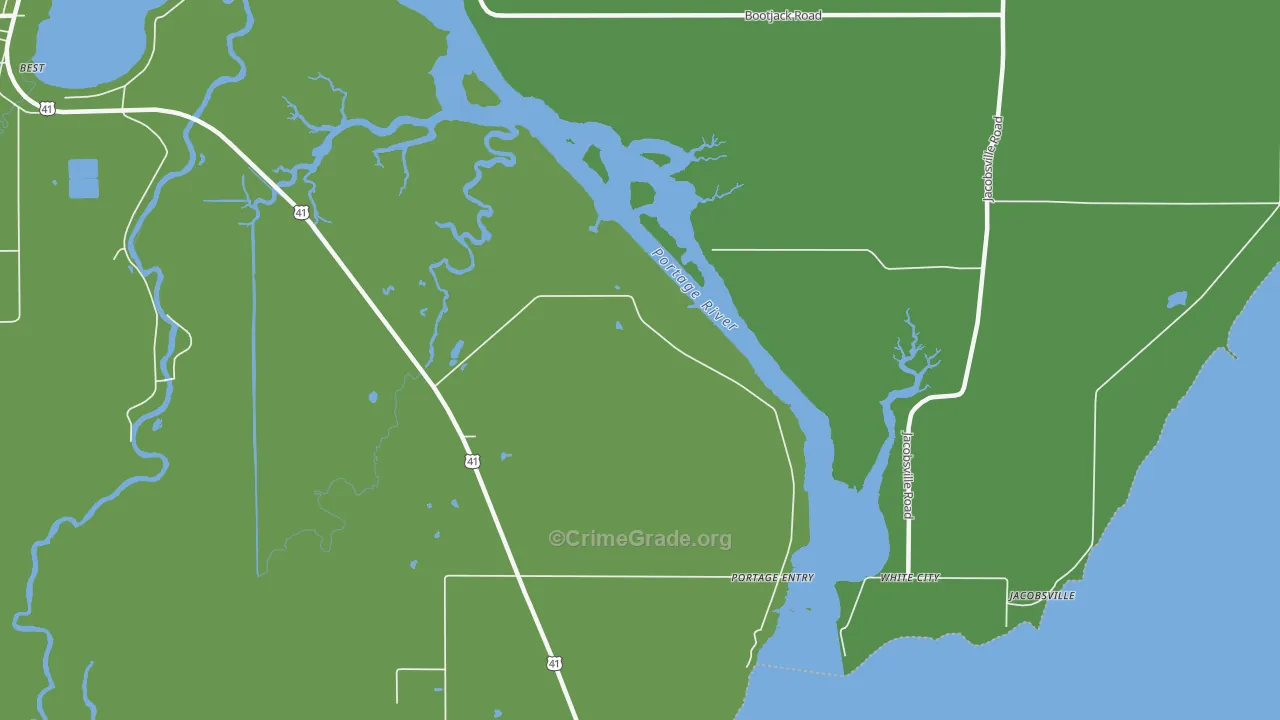 Portage Entry, MI Map of Vehicle Theft Rates