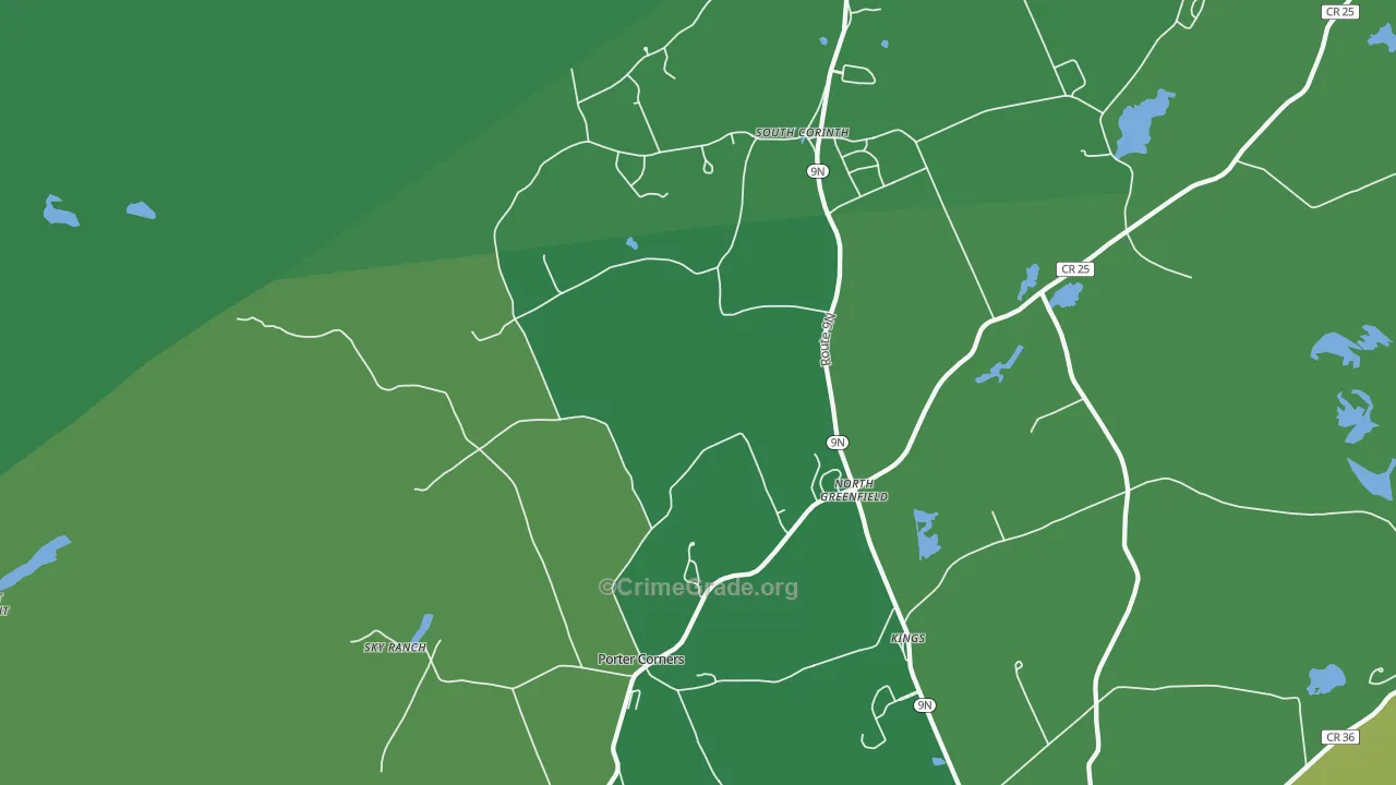 Porter Corners, NY Map of Vehicle Theft Rates