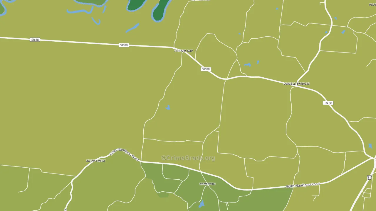 Porter Gap, TN Map of Vehicle Theft Rates