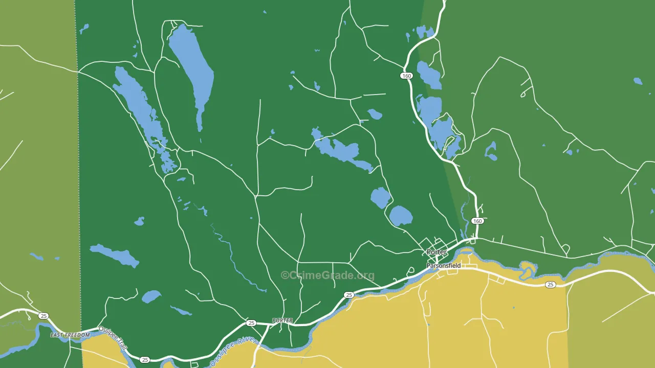 Porter, ME Map of Vehicle Theft Rates