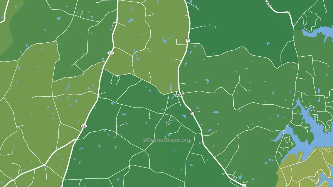 Porter, NC Map of Vehicle Theft Rates