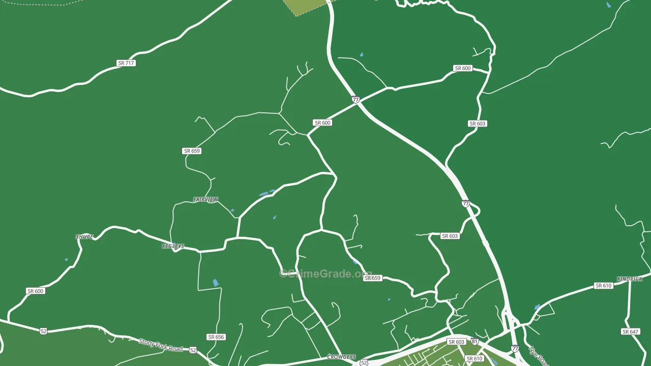Porters Crossroads, VA Map of Vehicle Theft Rates