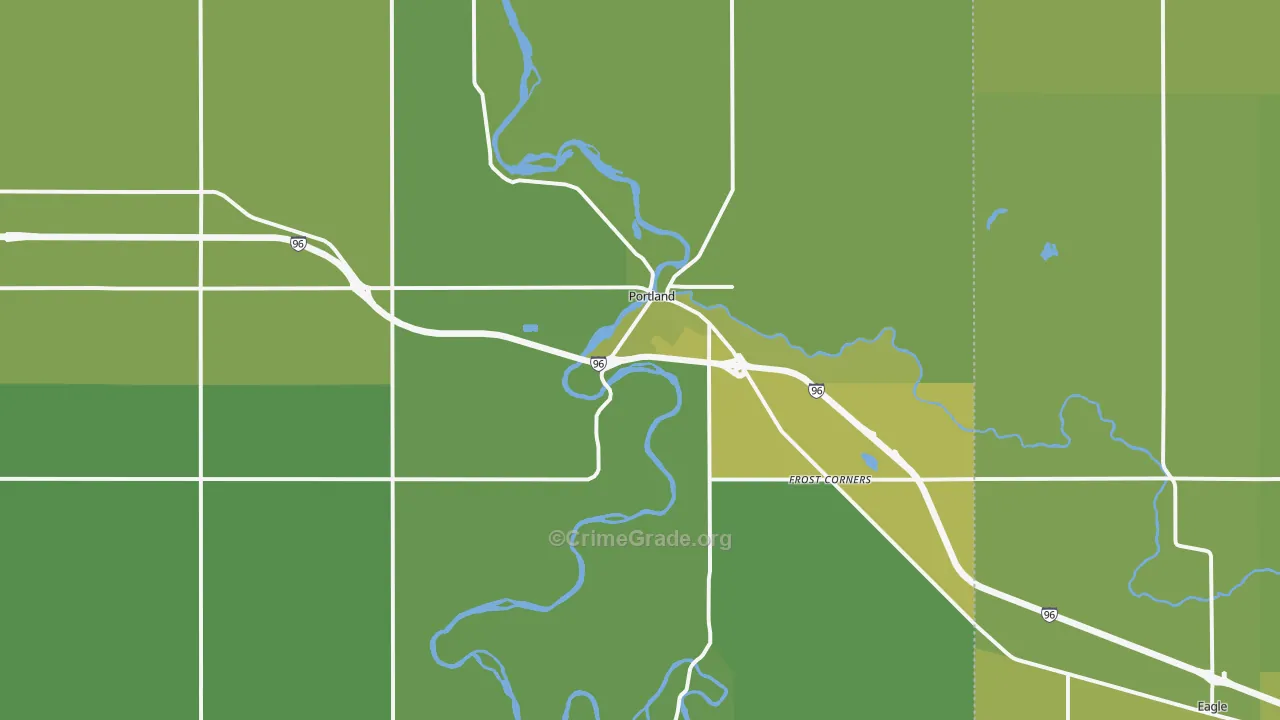 Portland, MI Map of Vehicle Theft Rates