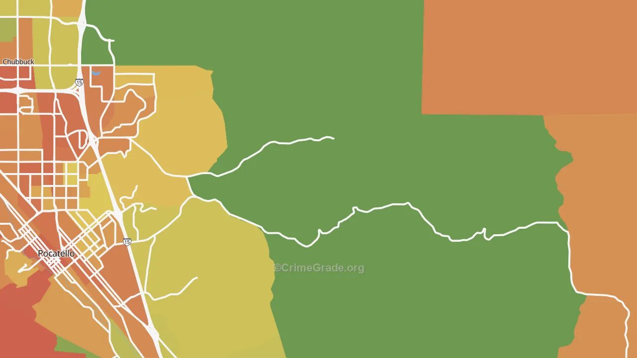 Portneuf, ID Map of Vehicle Theft Rates