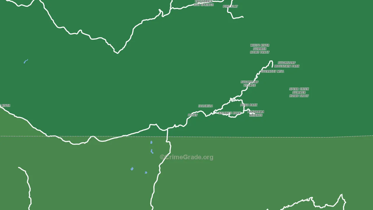 Posey, CA Map of Vehicle Theft Rates
