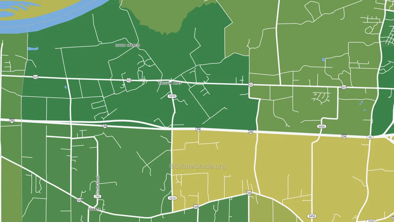 Possum Trot, KY Map of Vehicle Theft Rates
