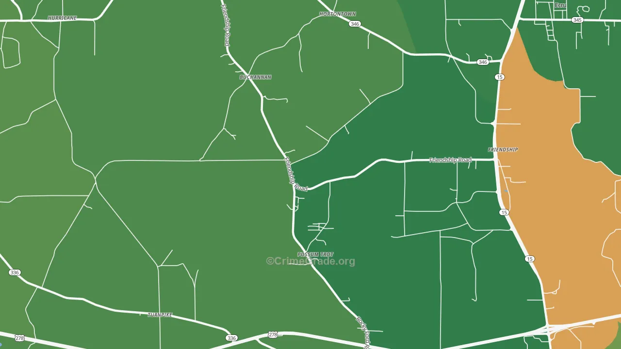 Possum Trot, MS Map of Vehicle Theft Rates