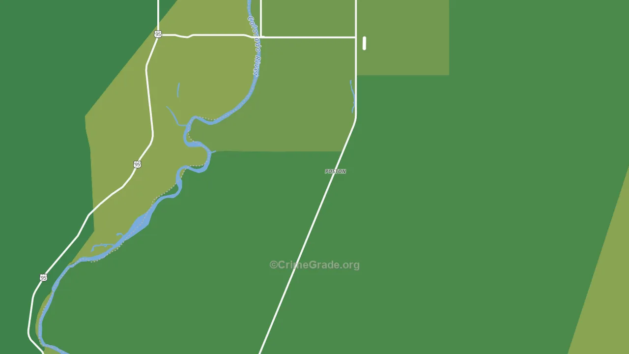 Poston, AZ Map of Vehicle Theft Rates