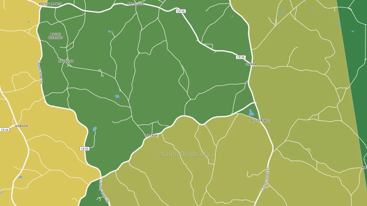Potash, AL Map of Vehicle Theft Rates