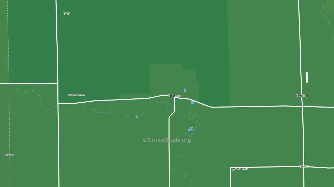 Potomac, IL Map of Vehicle Theft Rates