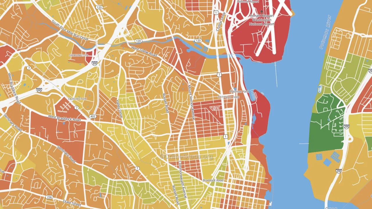 Potomac West, Alexandria, VA Map of Vehicle Theft Rates
