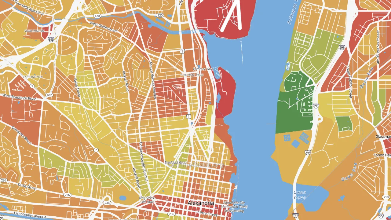 Potomac Yard-Potomac Greens, Alexandria, VA Map of Vehicle Theft Rates