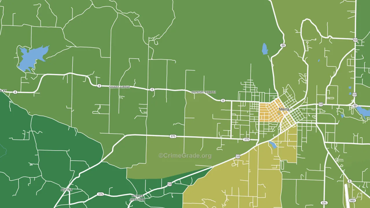 Potter Junction, AR Map of Vehicle Theft Rates