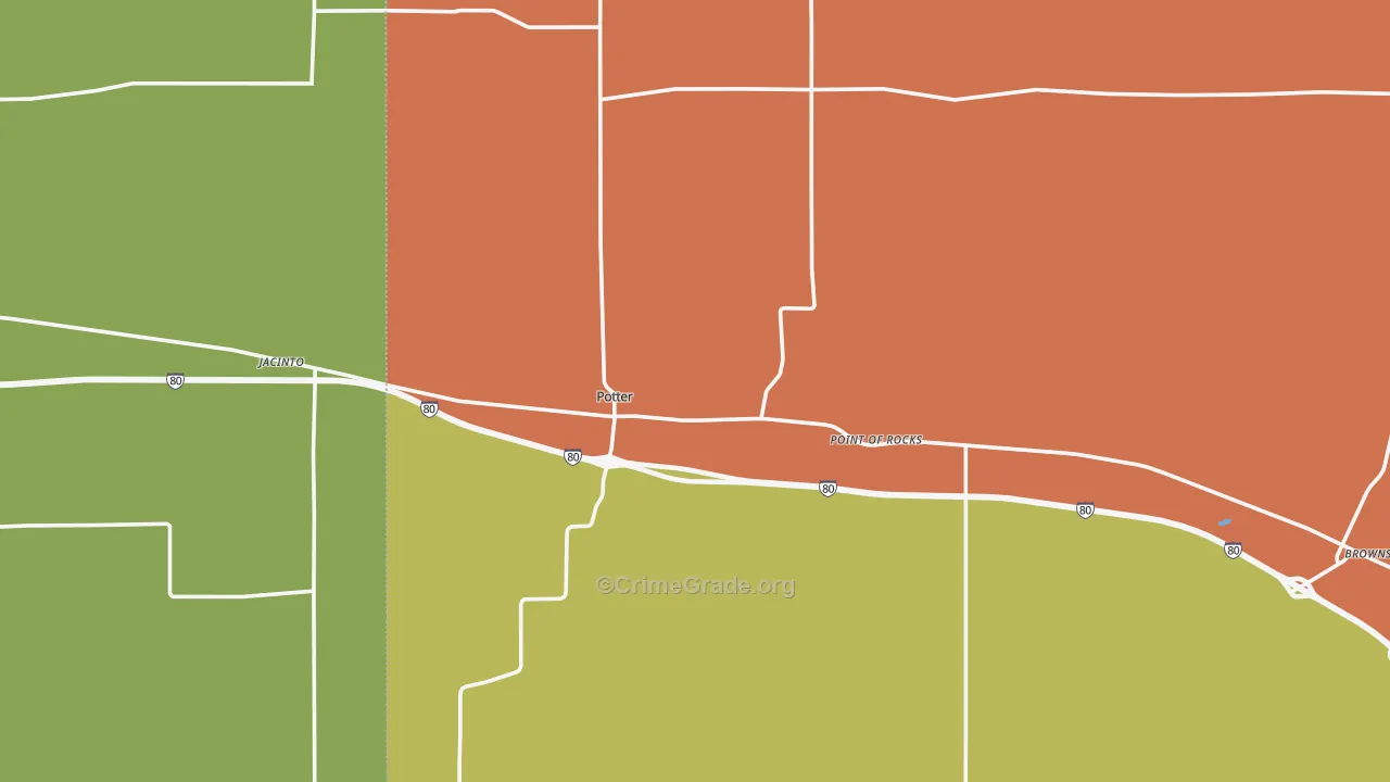 Potter, NE Map of Vehicle Theft Rates